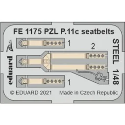 PZL P.11c seatbelts STEEL 1/48 for ARMA HOBBY, 1/48 - Eduard Access...