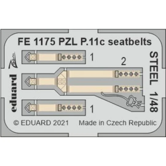 PZL P.11c seatbelts STEEL 1/48 for ARMA HOBBY - Eduard Accessories ...