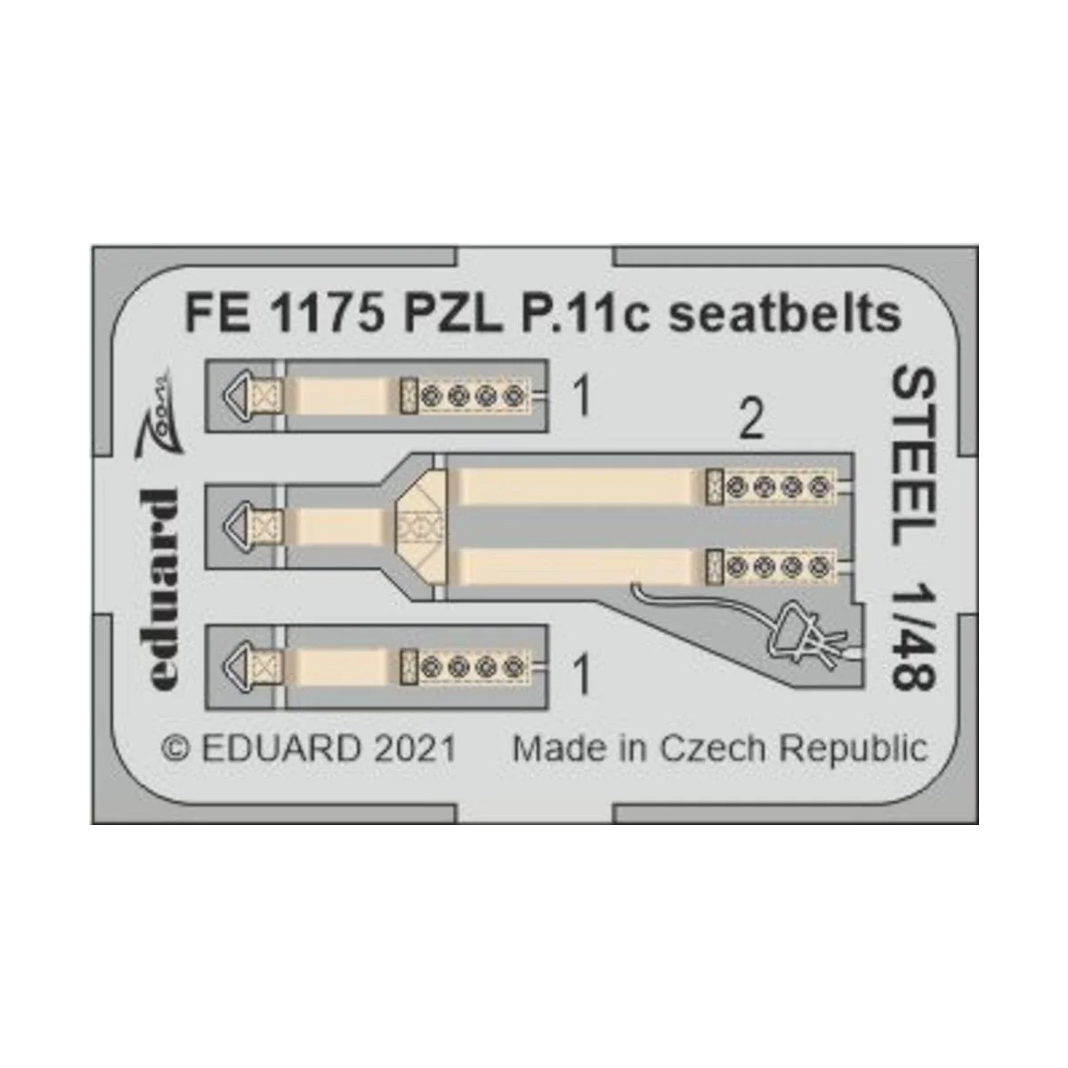 PZL P.11c seatbelts STEEL 1/48 for ARMA HOBBY - Eduard Accessories ...