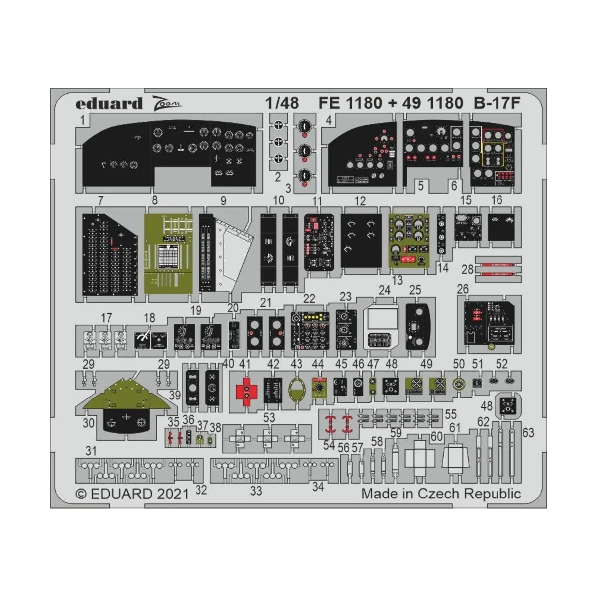 B-17F 1/48 for HKM - Eduard Accessories FE1180