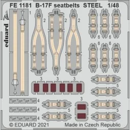 B-17F seatbelts STEEL 1/48 for HKM - Eduard Accessories FE1181