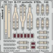 B-17F seatbelts STEEL 1/48 for HKM, 1/48 - Eduard Accessories FE1181