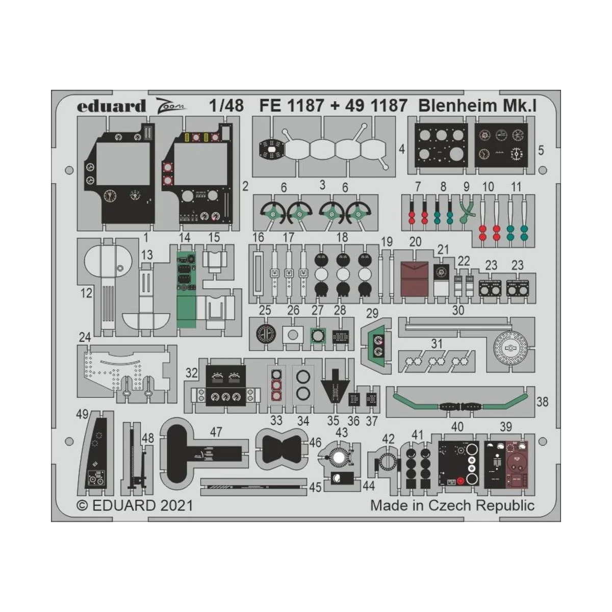 Blenheim Mk.I 1/48 for AIRFIX, 1/48 - Eduard Accessories FE1187