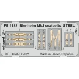 Blenheim Mk.I seatbelts STEEL 1/48 for AIRFIX, 1/48 - Eduard Access...