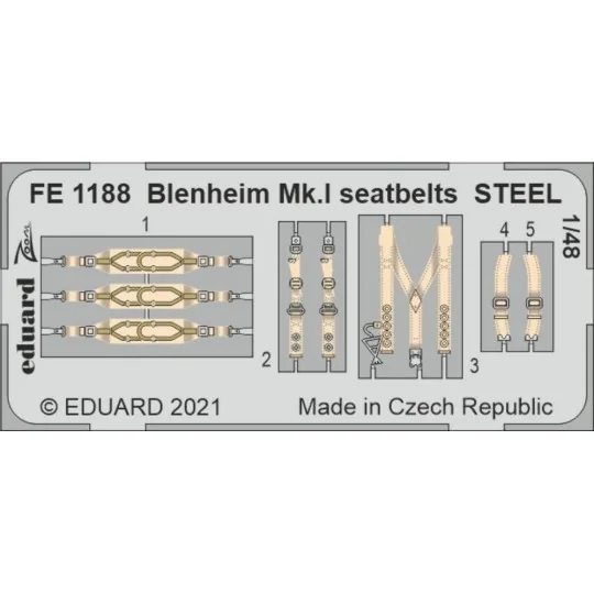 Blenheim Mk.I seatbelts STEEL 1/48 for AIRFIX - Eduard Accessories ...