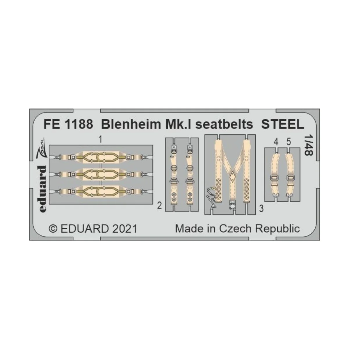 Blenheim Mk.I seatbelts STEEL 1/48 for AIRFIX, 1/48 - Eduard Access...