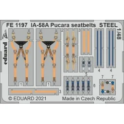 IA-58A Pucara seatbelts STEEL 1/48 for KINETIC - Eduard Accessories...