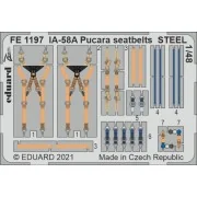 IA-58A Pucara seatbelts STEEL 1/48 for KINETIC, 1/48 - Eduard Acces...