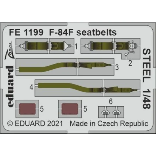 F-84F seatbelts STEEL 1/48 for KINETIC, 1/48 - Eduard Accessories F... F-84F seatbelts STEEL 1/48 for KINETIC, 1/48 - Eduard Accessories F...