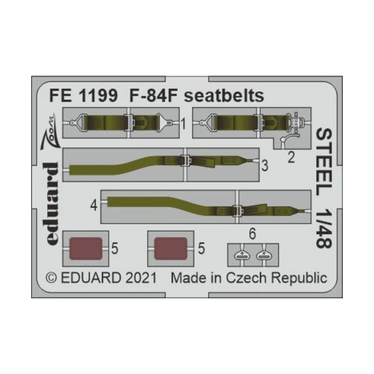 F-84F seatbelts STEEL 1/48 for KINETIC - Eduard Accessories FE1199