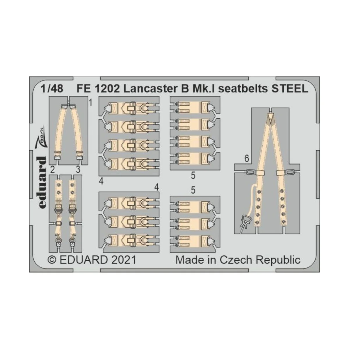 Lancaster B Mk.I seatbelts STEEL 1/48 for HKM - Eduard Accessories ...