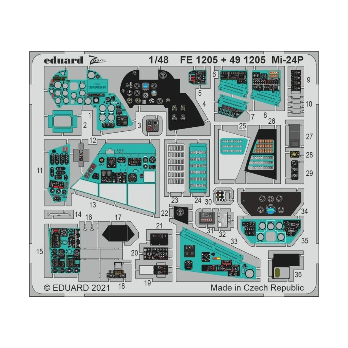 Mi-24P 1/48 for ZVEZDA - Eduard Accessories FE1205
