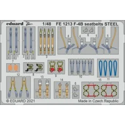 F-4B seatbelts STEEL 1/48 for TAMIYA, 1/48 - Eduard Accessories FE1213