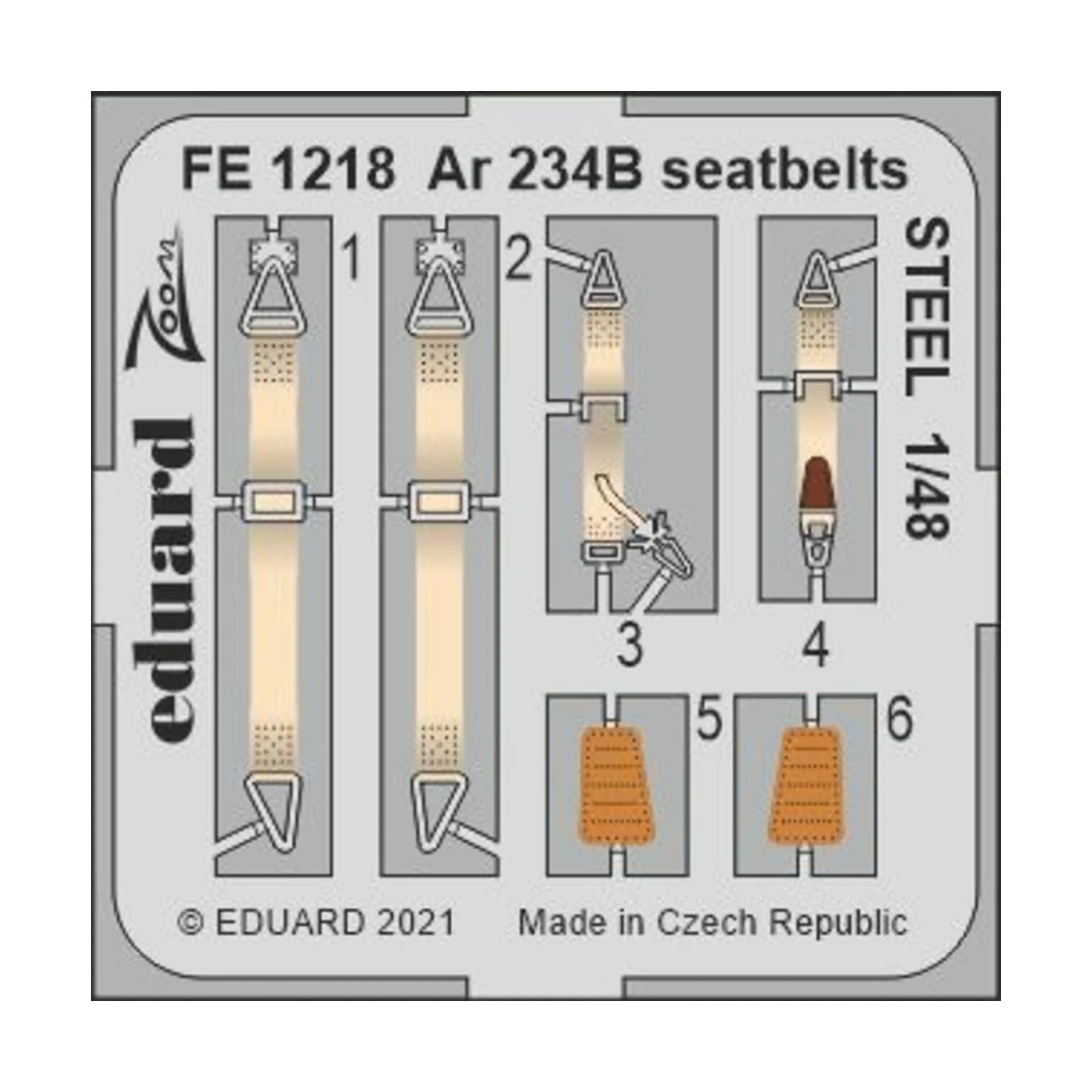 Ar 234B seatbelts STEEL 1/48 HASEGAWA/HOBBY 2000, 1/48 - Eduard Acc...