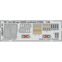 Mirage 2000D seatbelts STEEL 1/48 KINETIC, 1/48 - Eduard Accessorie...