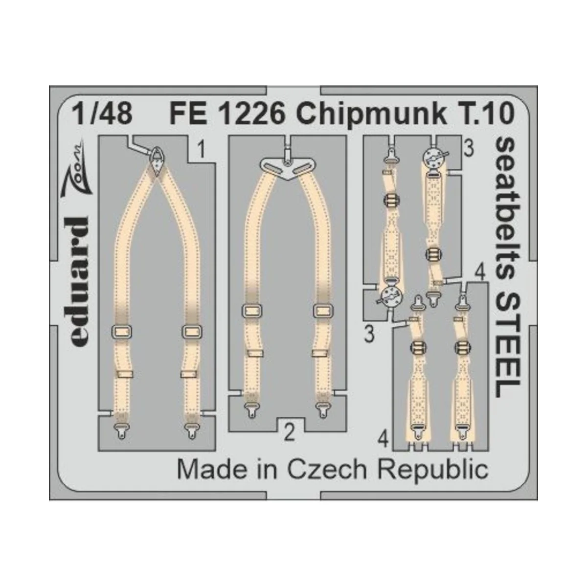 Chipmunk T.10 seatbelts STEEL for AIRFIX - Eduard Accessories FE1226