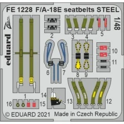 F/A-18E seatbelts STEEL for HOBBY BOSS - Eduard Accessories FE1228