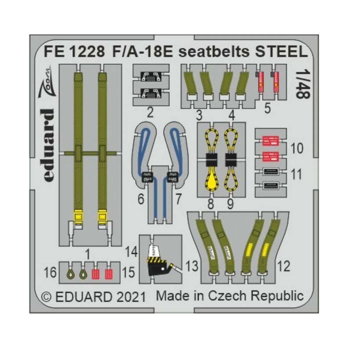 F/A-18E seatbelts STEEL for HOBBY BOSS - Eduard Accessories FE1228