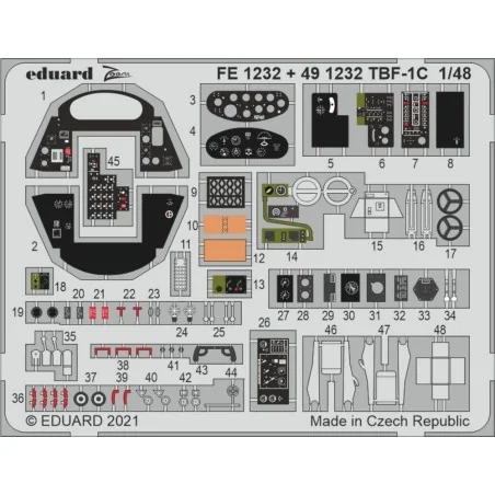 TBF-1C, for ACADEMY, 1/48 - Eduard Accessories FE1232
