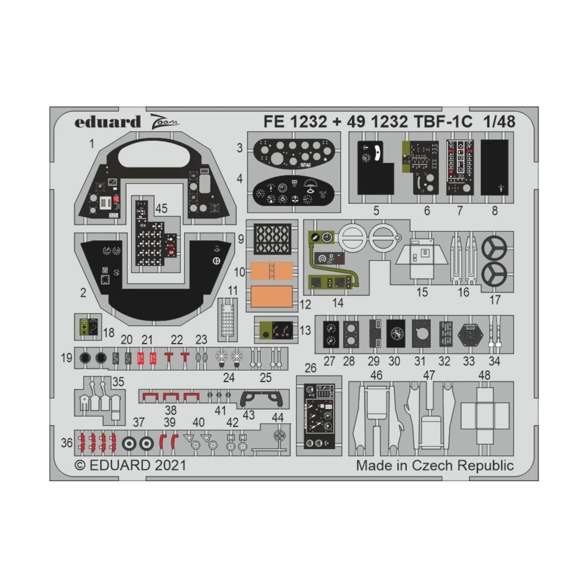TBF-1C, for ACADEMY - Eduard Accessories FE1232