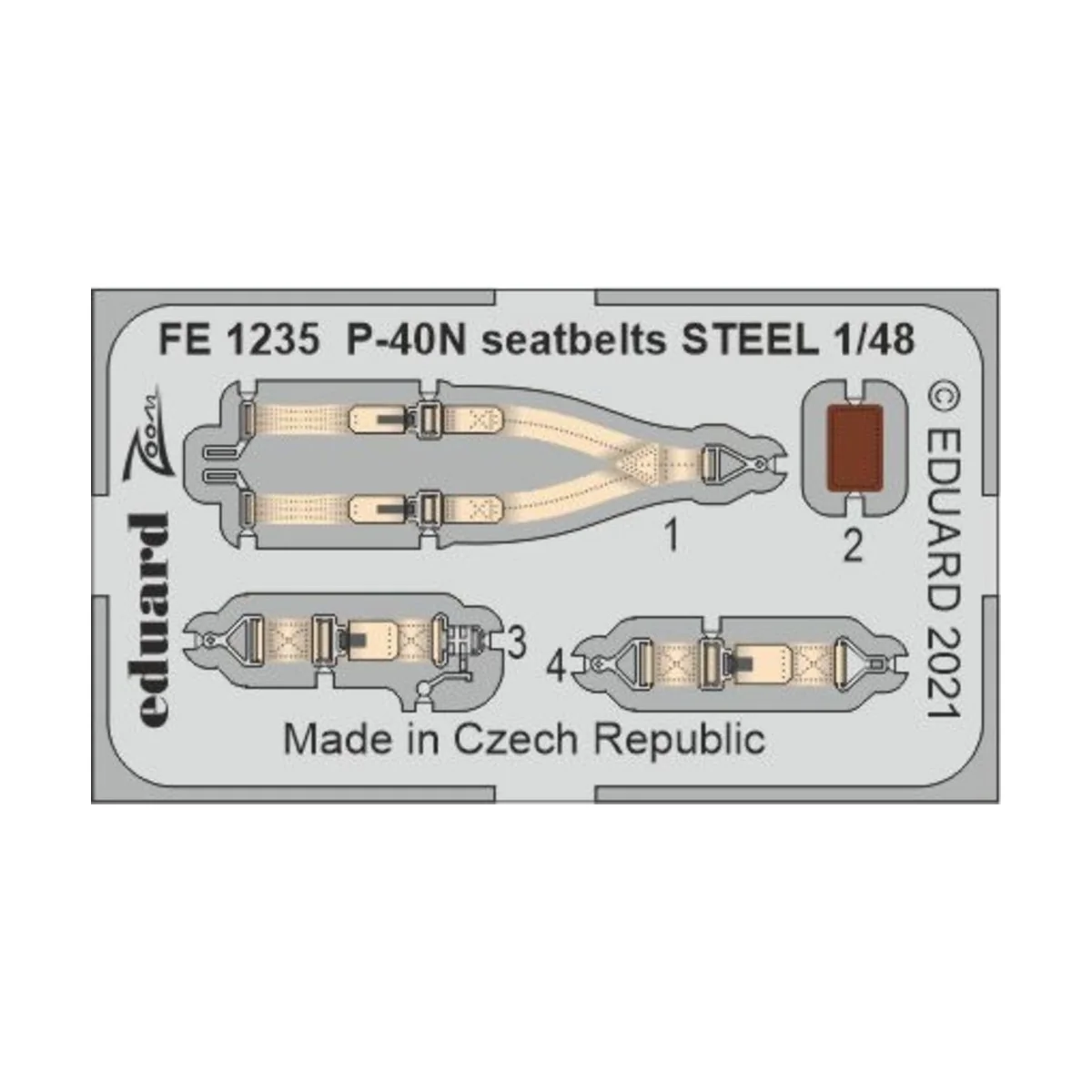 P-40N seatbelts STEEL, for ACADEMY - Eduard Accessories FE1235