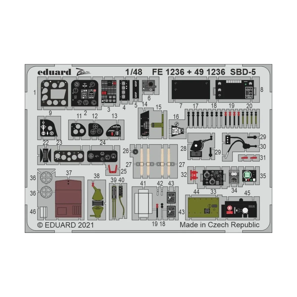 SBD-5, for REVELL, 1/48 - Eduard Accessories FE1236 SBD-5, for REVELL, 1/48 - Eduard Accessories FE1236