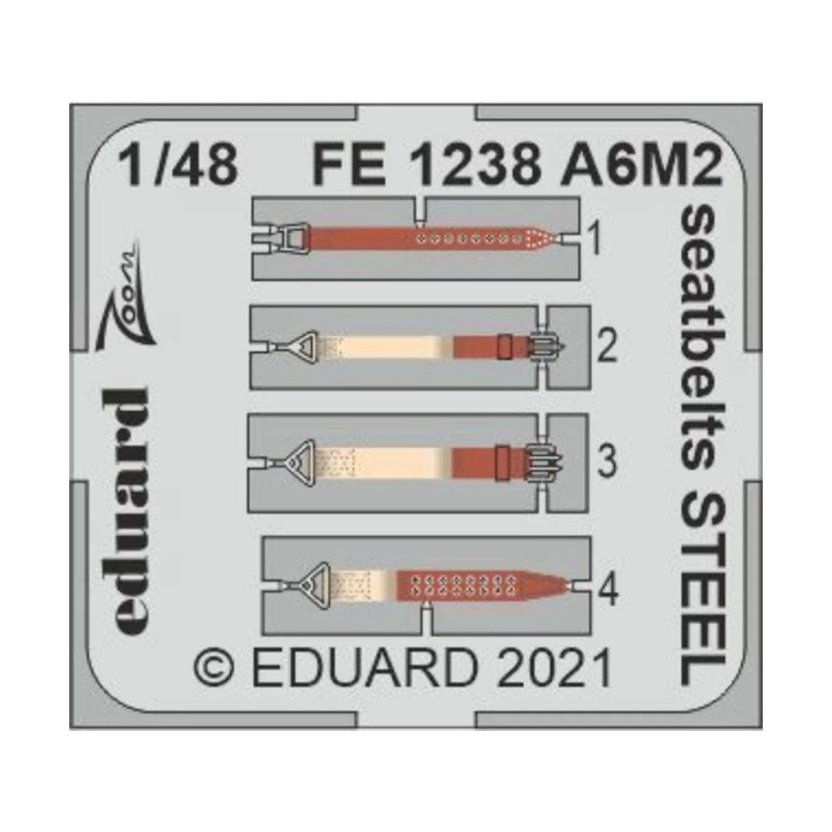 A6M2 seatbelts STEEL, for EDUARD, 1/48 - Eduard Accessories FE1238
