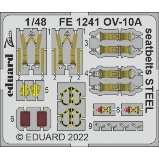 OV-10A seatbelts STEEL for ICM, 1/48 - Eduard Accessories FE1241