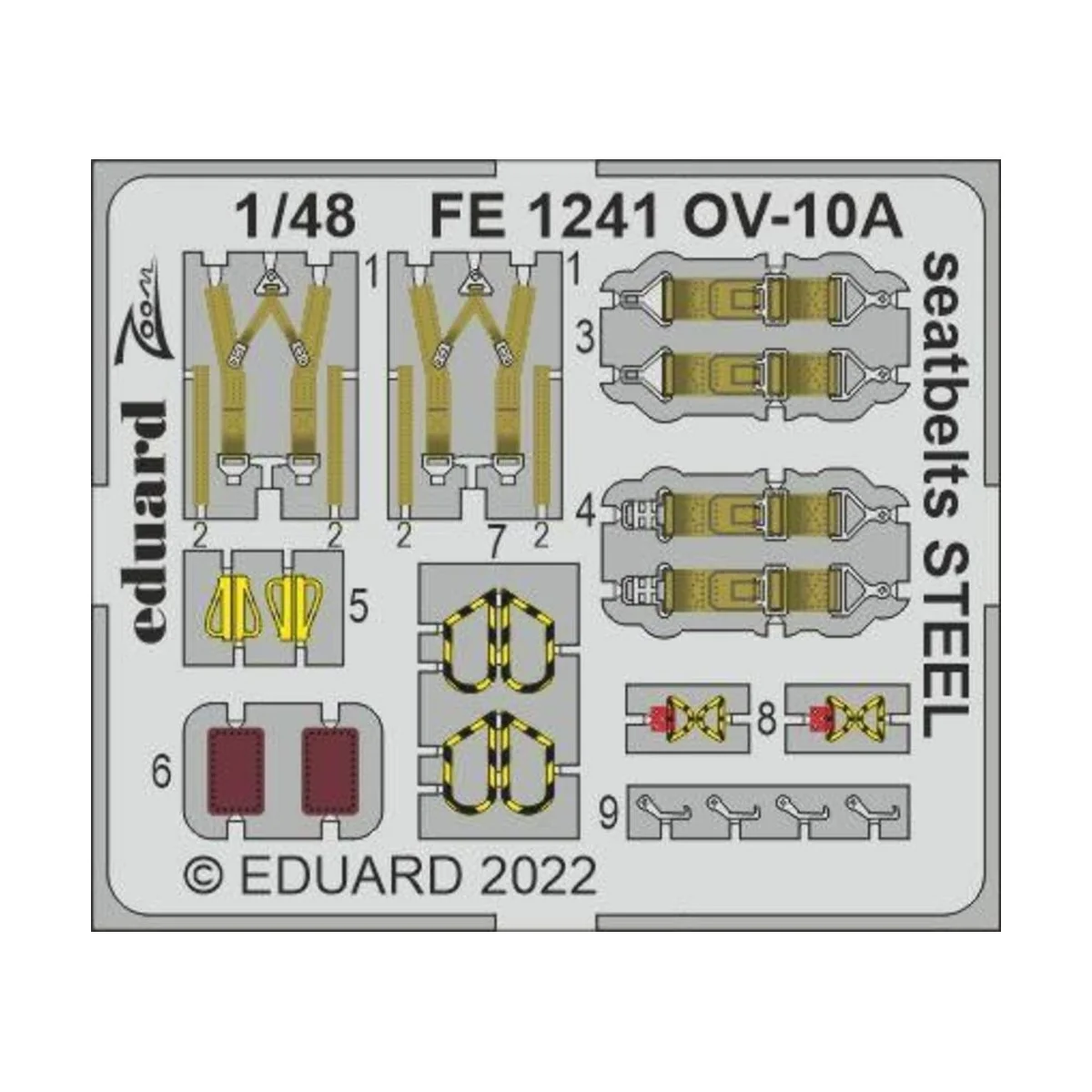 OV-10A seatbelts STEEL for ICM, 1/48 - Eduard Accessories FE1241