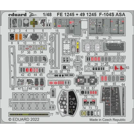 F-104S ASA for KINETIC, 1/48 - Eduard Accessories FE1245 F-104S ASA for KINETIC, 1/48 - Eduard Accessories FE1245