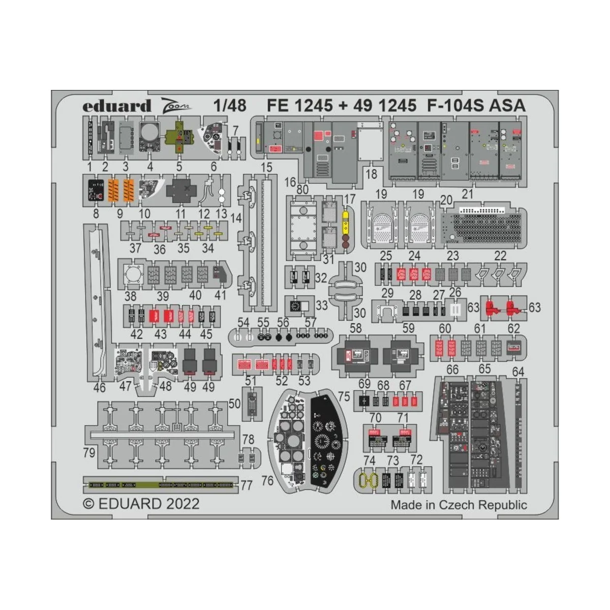 F-104S ASA for KINETIC, 1/48 - Eduard Accessories FE1245 F-104S ASA for KINETIC, 1/48 - Eduard Accessories FE1245