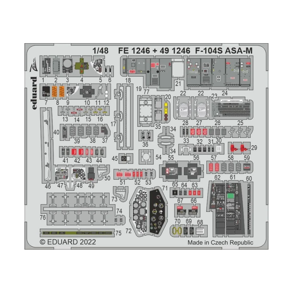 F-104S ASA-M for KINETIC, 1/48 - Eduard Accessories FE1246