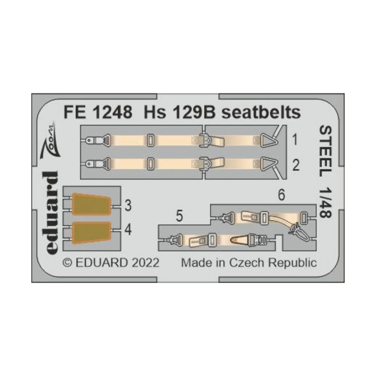 Hs 129B seatbelts STEEL for HOBBY 2000/HASEGAWA, 1/48 - Eduard Acce... Hs 129B seatbelts STEEL for HOBBY 2000/HASEGAWA, 1/48 - Eduard Acce...