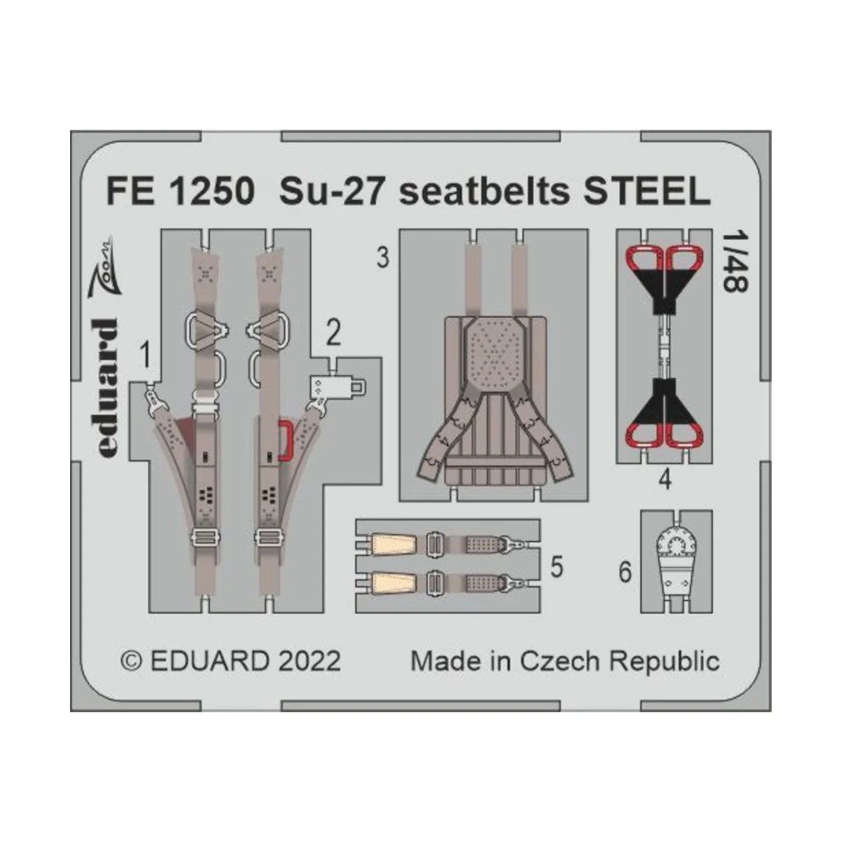 Su-27 seatbelts STEEL for GREAT WALL HOBBY, 1/48 - Eduard Accessori...