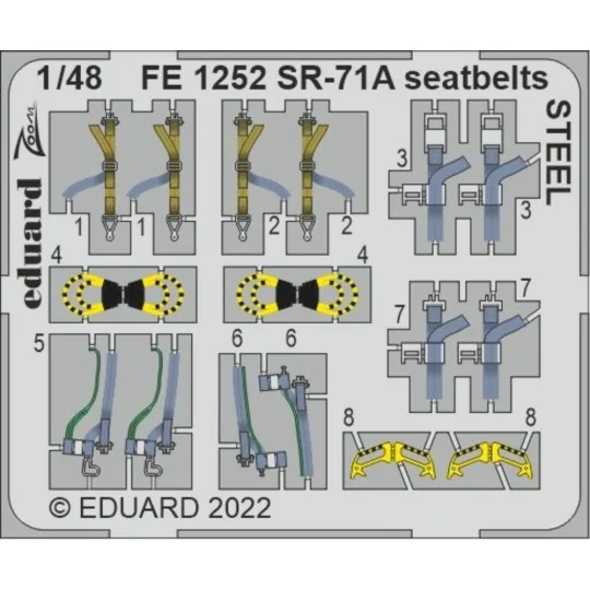 SR-71A seatbelts STEEL for REVELL - Eduard Accessories FE1252
