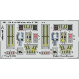 F/A-18F seatbelts STEEL for MENG, 1/48 - Eduard Accessories FE1254