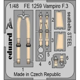 Vampire F.3 seatbelts STEEL for AIRFIX, 1/48 - Eduard Accessories F...