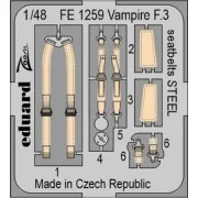 Vampire F.3 seatbelts STEEL for AIRFIX - Eduard Accessories FE1259