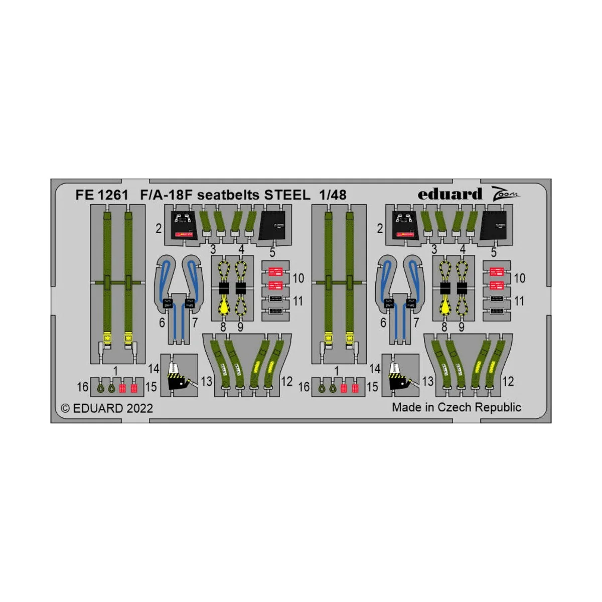 F/A-18F seatbelts STEEL for HOBBY BOSS - Eduard Accessories FE1261