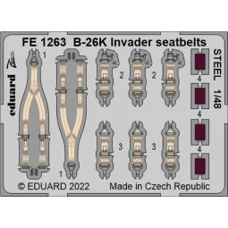 B-26K Invader seatbelts STEEL for ICM - Eduard Accessories FE1263