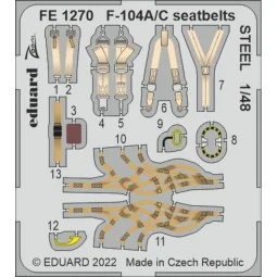 F-104A/C seatbelts STEEL, 1/48 - Eduard Accessories FE1270