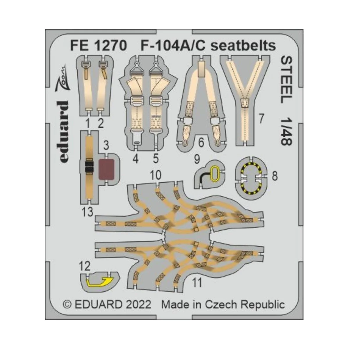 F-104A/C seatbelts STEEL 1/48 - Eduard Accessories FE1270