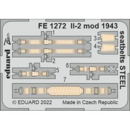 Il-2 mod. 1943 seatbelts STEEL, 1/48 - Eduard Accessories FE1272