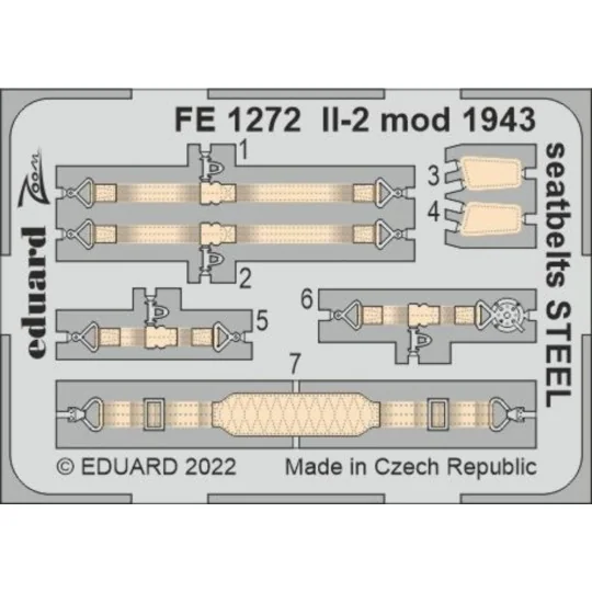 Il-2 mod. 1943 seatbelts STEEL 1/48 - Eduard Accessories FE1272