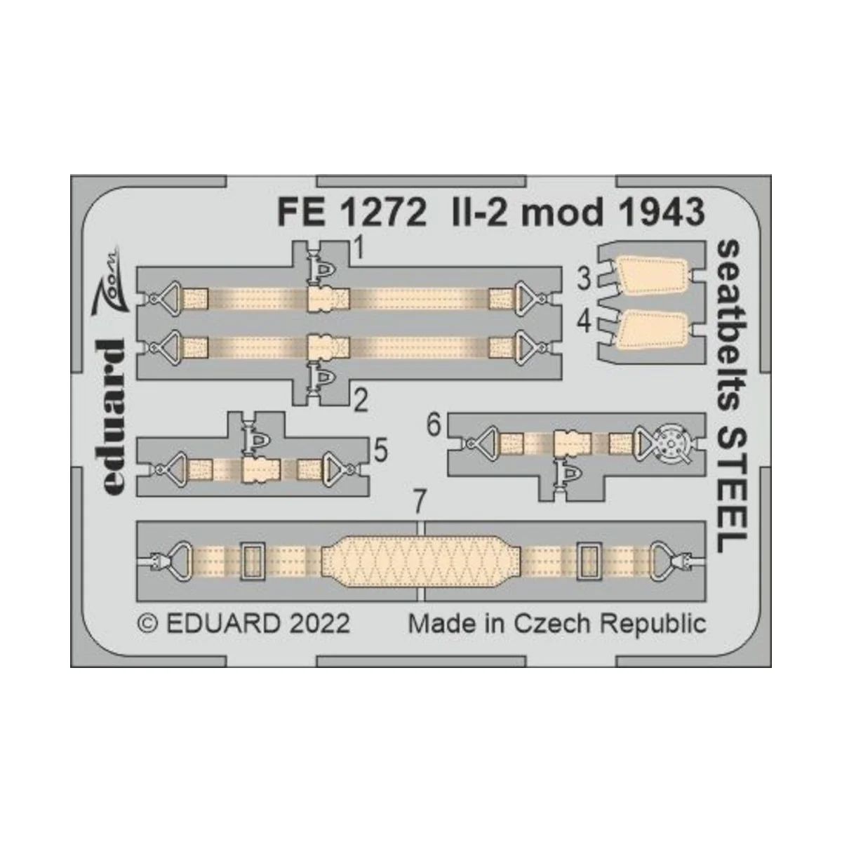 Il-2 mod. 1943 seatbelts STEEL 1/48 - Eduard Accessories FE1272