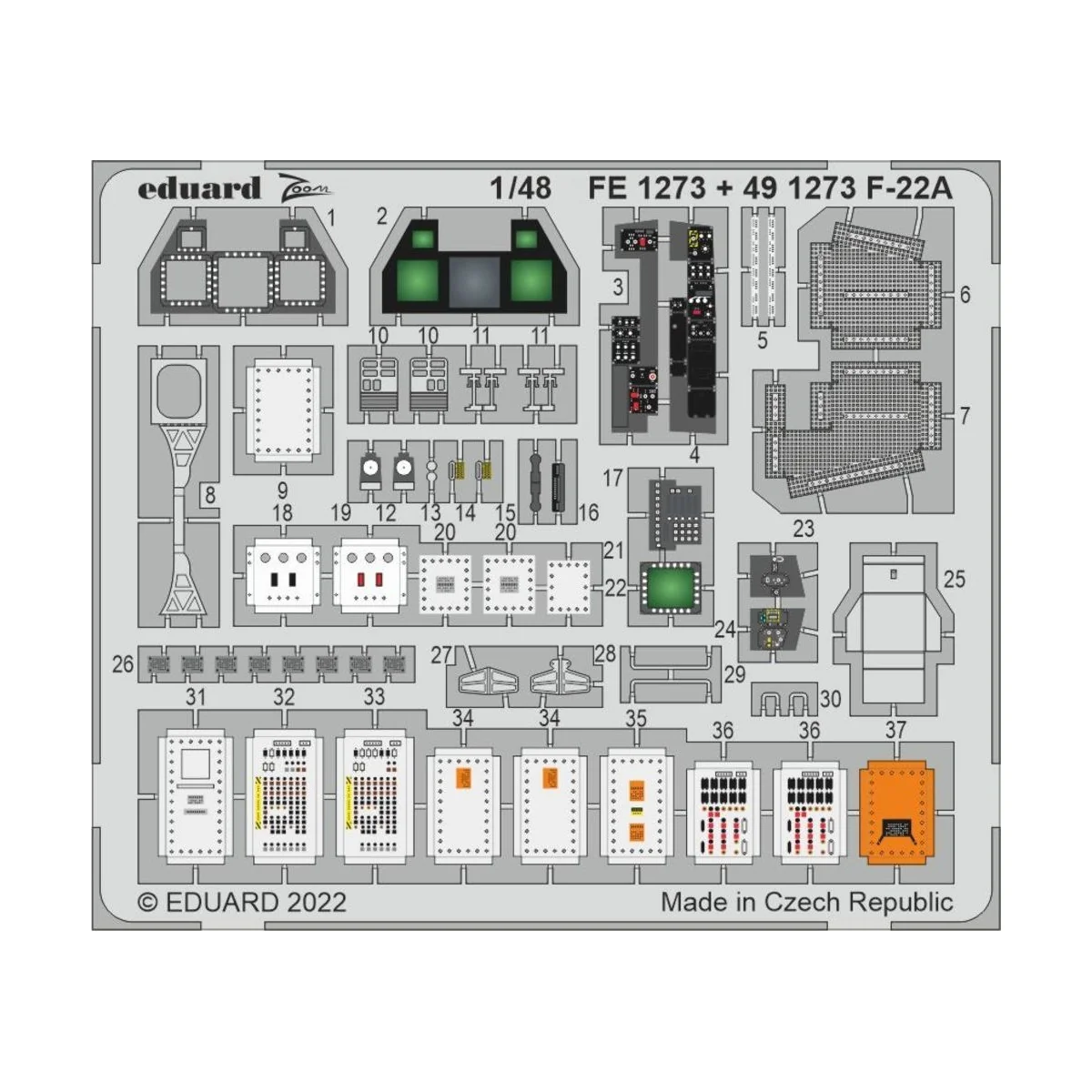 F-22A, 1/48 - Eduard Accessories FE1273