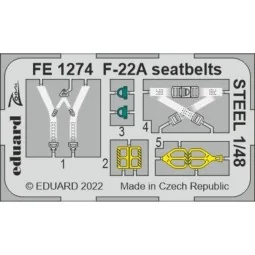 F-22A seatbelts STEEL, 1/48 - Eduard Accessories FE1274
