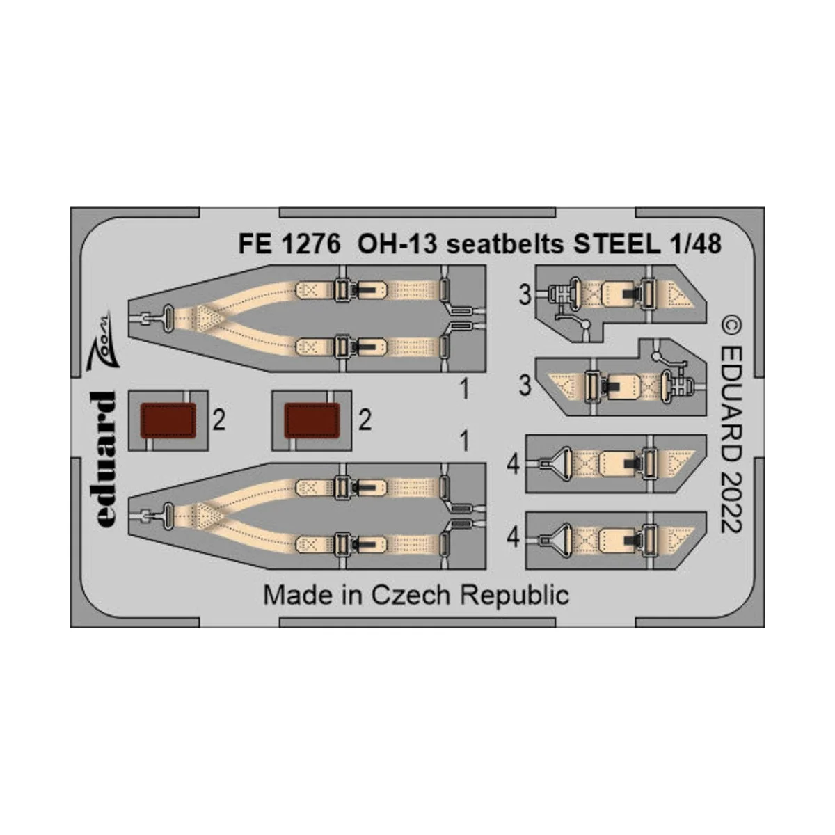 OH-13 seatbelts STEEL, 1/48 - Eduard Accessories FE1276