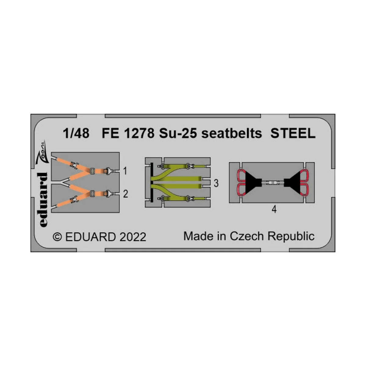 Su-25 seatbelts STEEL, 1/48 - Eduard Accessories FE1278 Su-25 seatbelts STEEL, 1/48 - Eduard Accessories FE1278