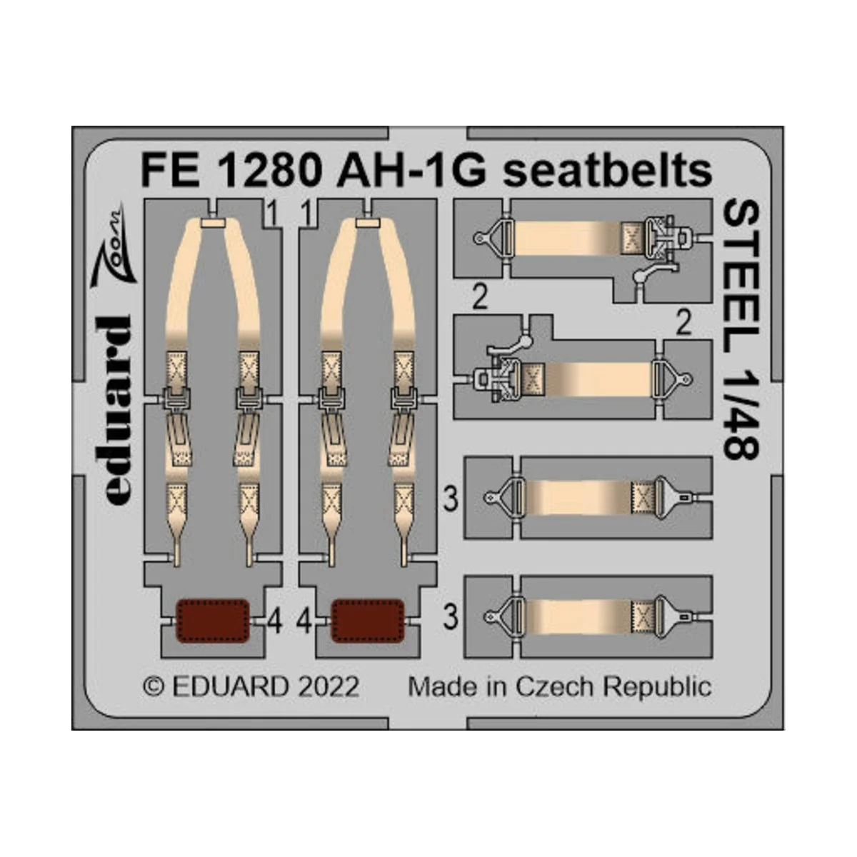 AH-1G seatbellts STEEL 1/48 - Eduard Accessories FE1280